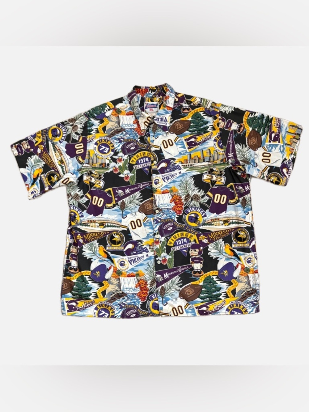 Reyn Spooner Vintage Minnesota Vikings NFL Hawaiian Men’s X-Large 100% Cotton